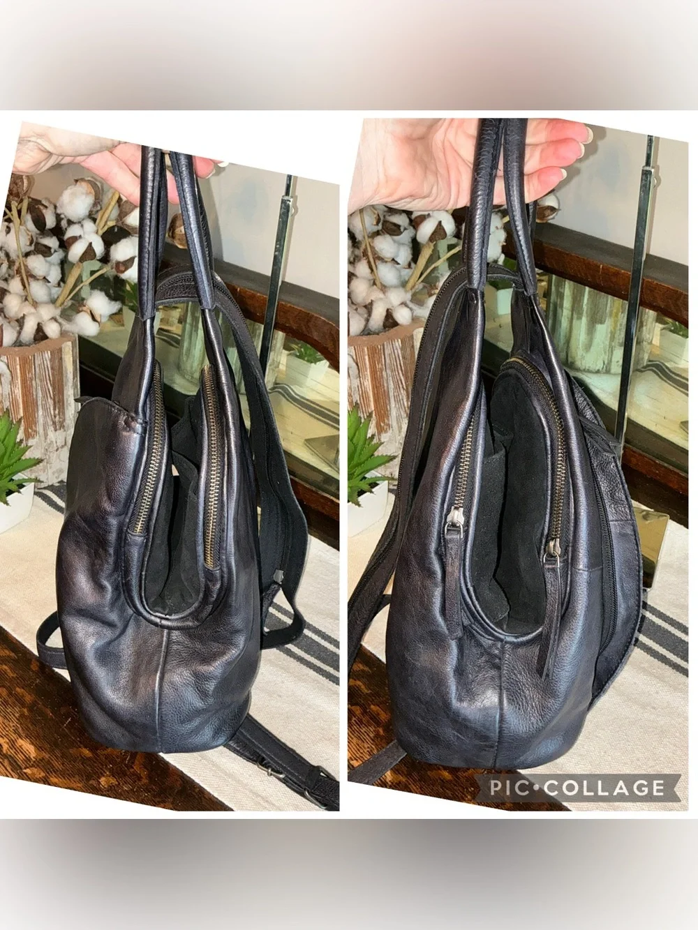 NWOT We The Free Leather Soho Convertible Sling Backpack Bag Black MSRP $128